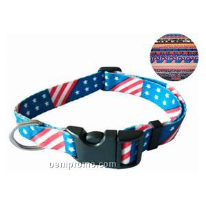 Pet Collar: Usa Flag Terylene Printing Buckle Collar