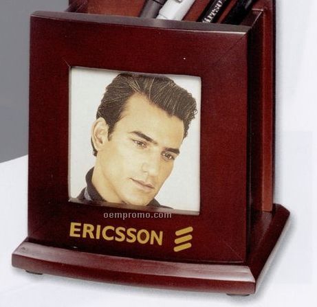 Wooden Pen / Pencil Holder With Picture Frame