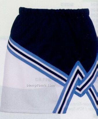 Girl's Two-color A-line Cheer Skirt W/ Crossover Trim