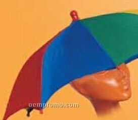 Polyester Folding Umbrella Novelty Hat With Elastic Band
