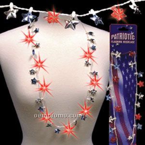 Red, White, & Blue Stars Light Up Necklace