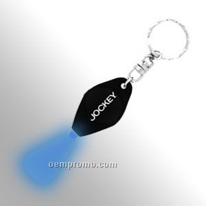 Squeeze Flashlight Keychain - Black W/ Blue LED