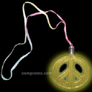 Color Changing Peace Sign Light Up Necklace