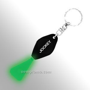 Squeeze Flashlight Keychain - Black W/ Green LED