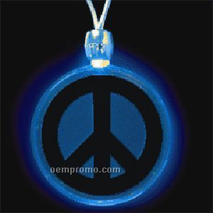 Blue Peace Sign Light Up Necklace