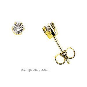 Ladies' 14kw 1/5 Ct Tw Diamond Round Earring (6 Prongs)
