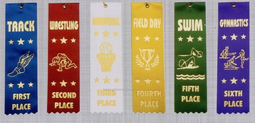 Stock Sports Ribbon (Pinked Top) - 2nd Place