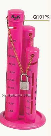9"X3-1/2"X3-1/2" Pink Coin Bank