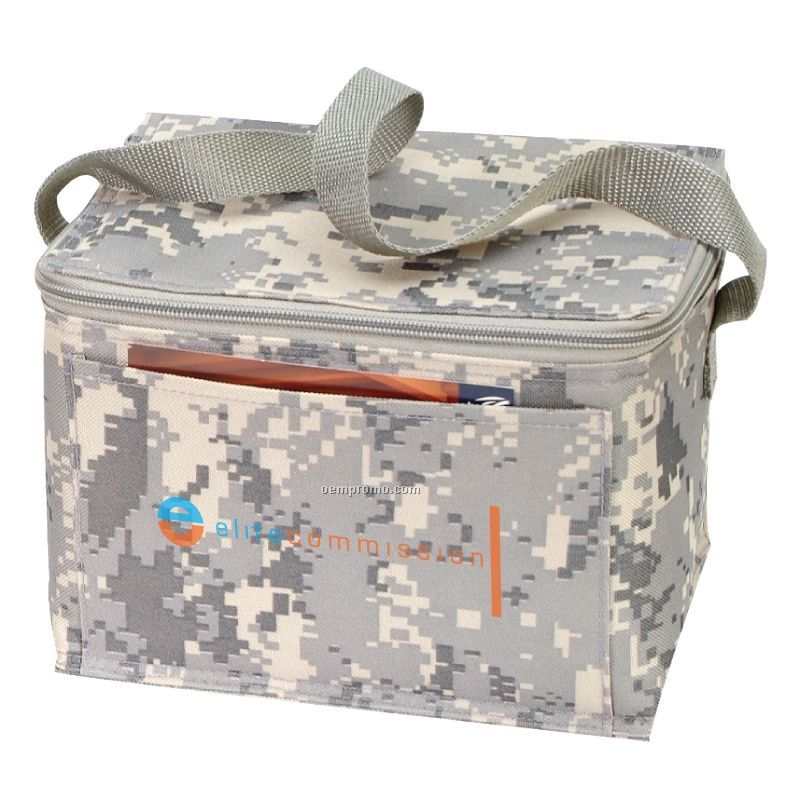 600d Polyester 6-pack Cooler W/Digital Camouflage Print