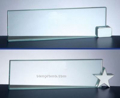 Glass Name Plates W/Holders