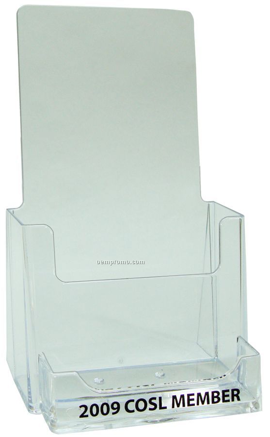 Slant Back Brochure Holder With Business Card Ho - Small(Fits 4