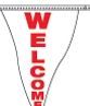 60' String Stock Pennants - Welcome - White/Red
