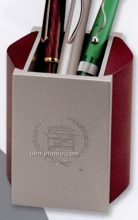 Silver & Wood Pen / Pencil Holder