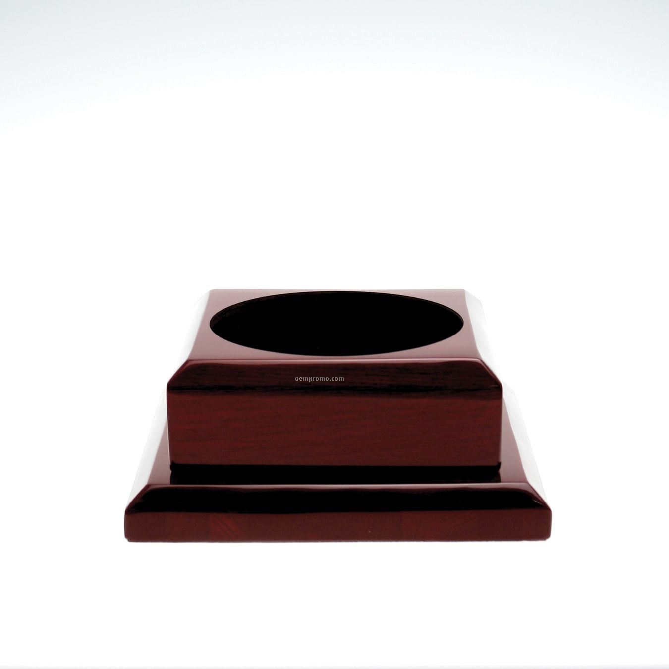 Small Square Rosewood Base W/ Plain Brass Plate