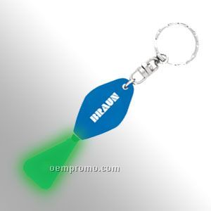 Squeeze Flashlight Keychain - Blue W/ Green LED
