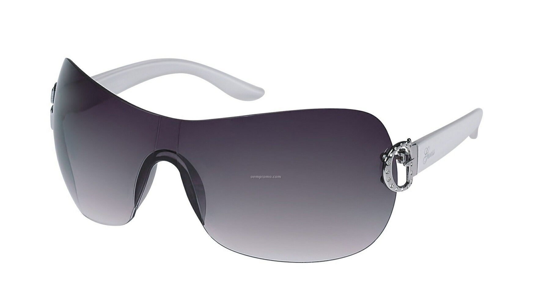 White Guess Ladies Sunglasses W/ Silver Accent