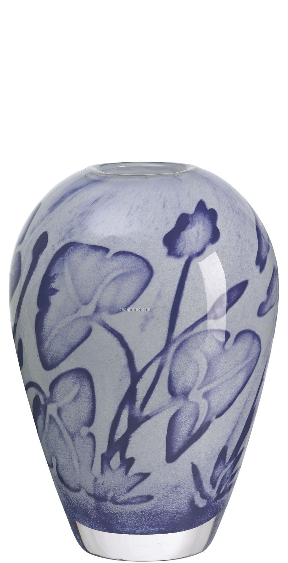 Floating Flowers Glass Vase By Olle Brozen - Blue