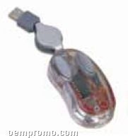 Mini Light Up Optical Mouse W/ Transparent Cable