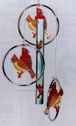 Multi Color 3 Ring Cardinal Wind Chime