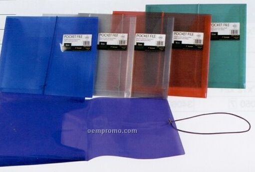 Translucent Blue Pocket File With 1