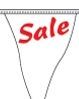 60' String Stock Pennants - Sale - Red/White