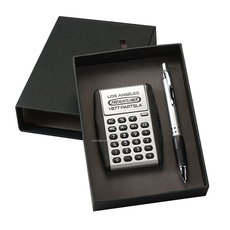Flipper Calculator And Executive Pen Gift Set