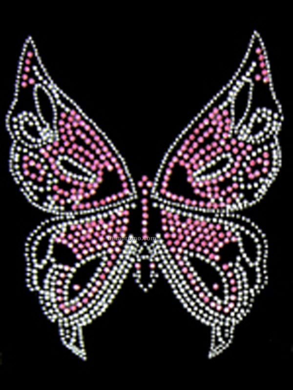 Pink Butterfly Rhinestud Transfer