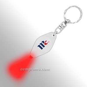 Squeeze Flashlight Keychain - Clear W/ Red LED
