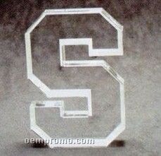 Acrylic Paperweight Up To 16 Square Inches/ Letter S