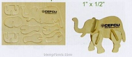 Africa Mini-logo Elephant Puzzle (4 5/8"X3"X1/8")