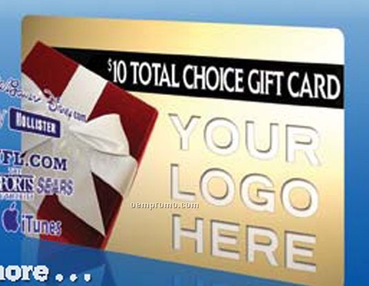 J C Penney Custom Branded Total Choice $10.00 Gift Card