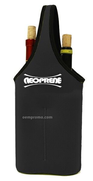 Neoprene Double Bottle Sleeve - Black
