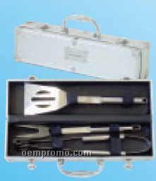 4-1/2"X14-1/2"X3-3/4" 3 Piece Barbeque Tool Kit (Screened)