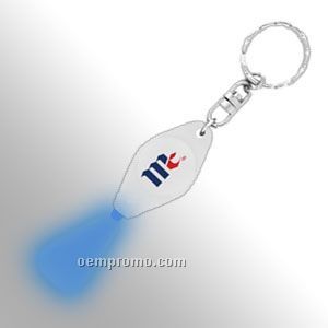 Eco Squeeze Flashlight Keychain - Clear W/ Blue LED