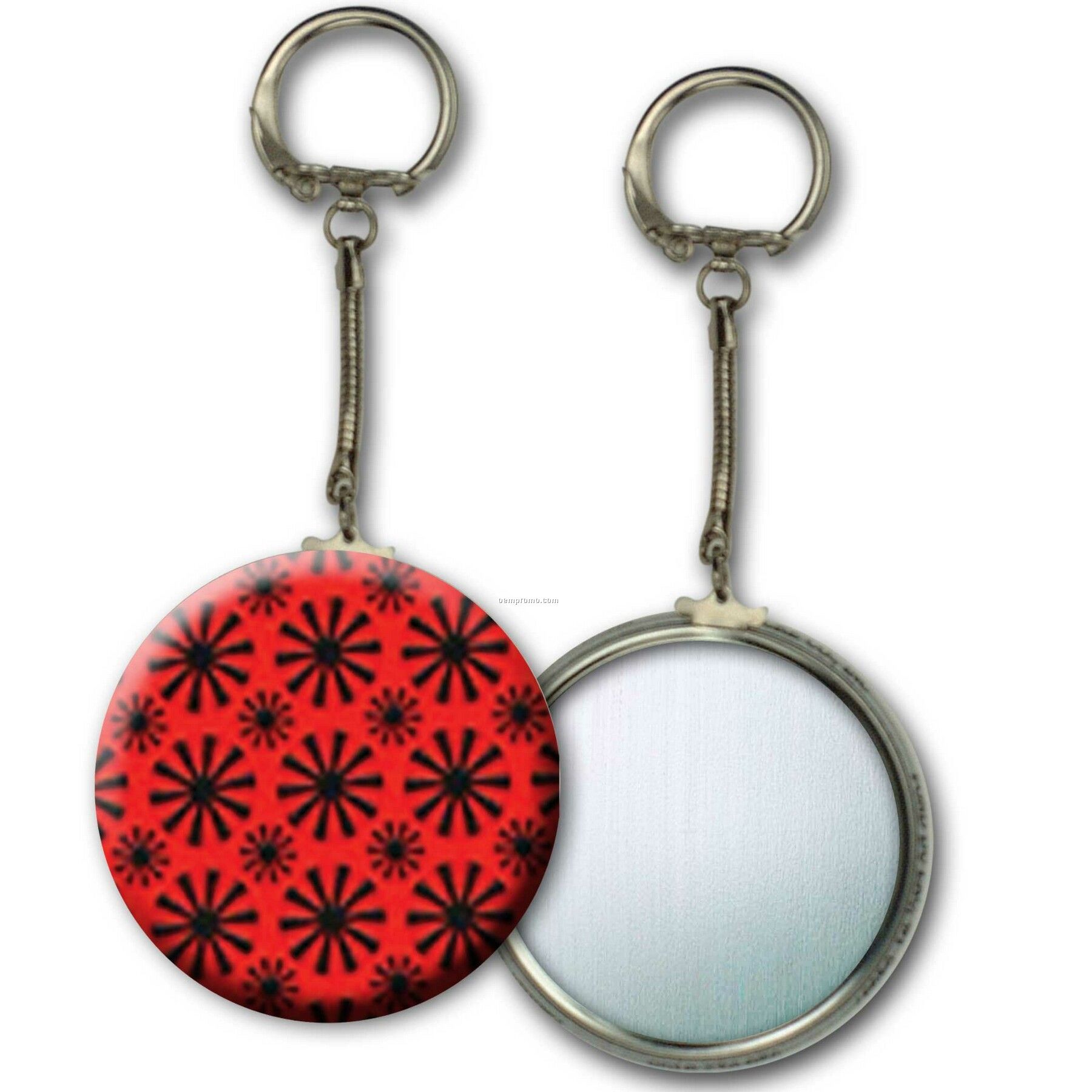 Metallic Key Chain W/3d Lenticular Animated Spinning Wheels (Blanks)