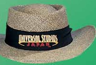 Twisted Linen Straw Golf Hat W/ Upturned Brim