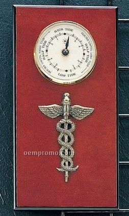 Brass Tide Clock On Burlwood Base - Medical