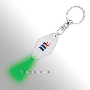 Eco Squeeze Flashlight Keychain - Clear W/ Green LED