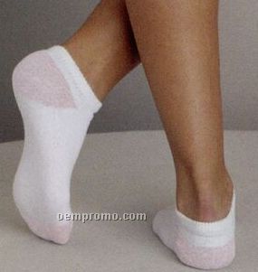 Gildan Girls No-show Socks W/ Pink Heel & Toe