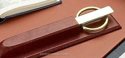 Letter Opener & Scissors Library Set In Tan Leather Case