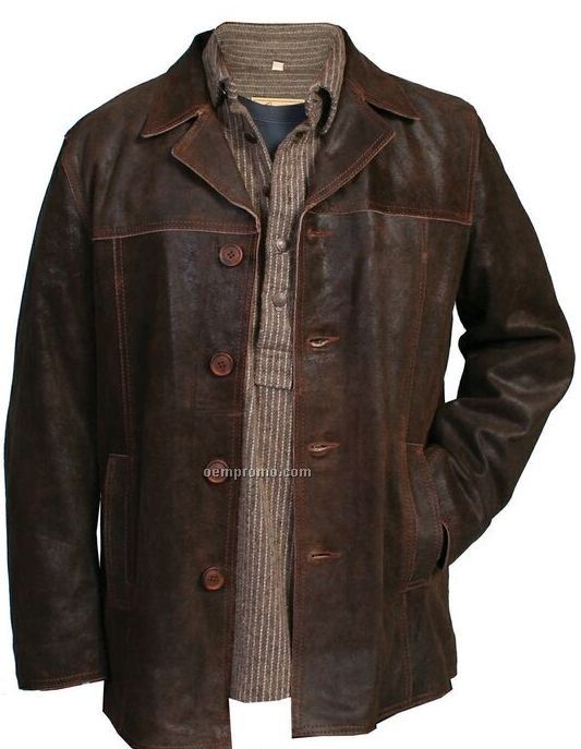 Men's Calf Suede Leather Jacket S-xx-l