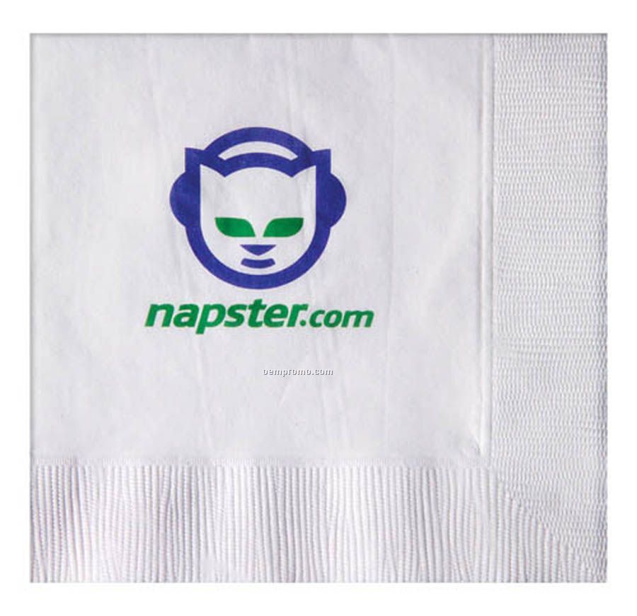 White 1-ply Coin Edge Emboss Beverage Napkins