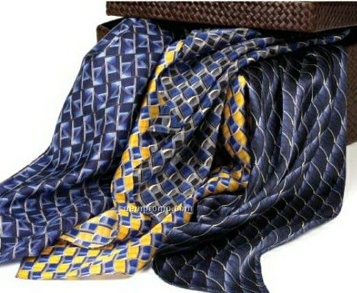 Wolfmark Career Collection Silk Scarf - Lasalle Navy Blue (21"X21")