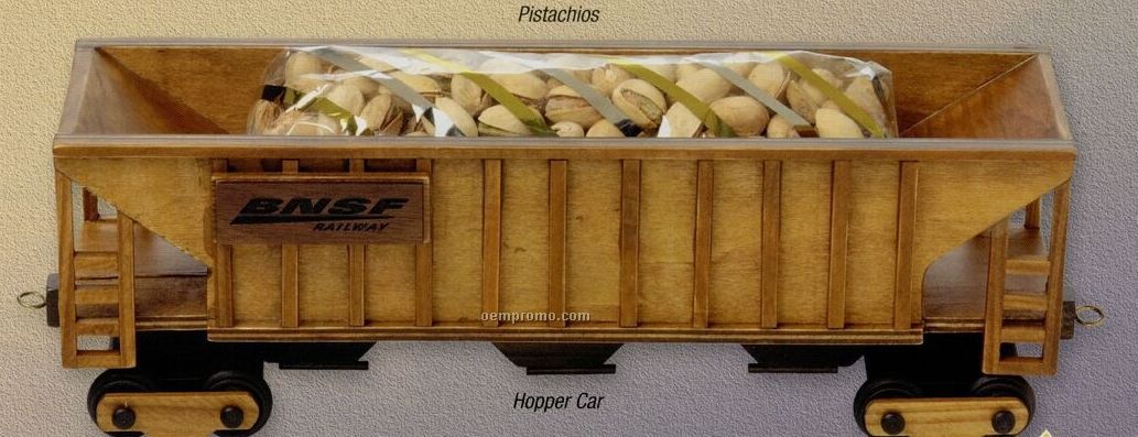 Wooden Train Hopper Car W/ Pistachios