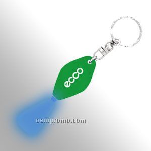 Eco Squeeze Flashlight Keychain - Green W/ Blue LED