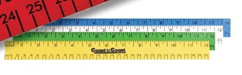 Enamel 12" Wood Ruler/English & Metric Scale (1 1/8" Wide) - 1 Color