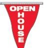 60' String Stock Pennants - Open House - White/Red