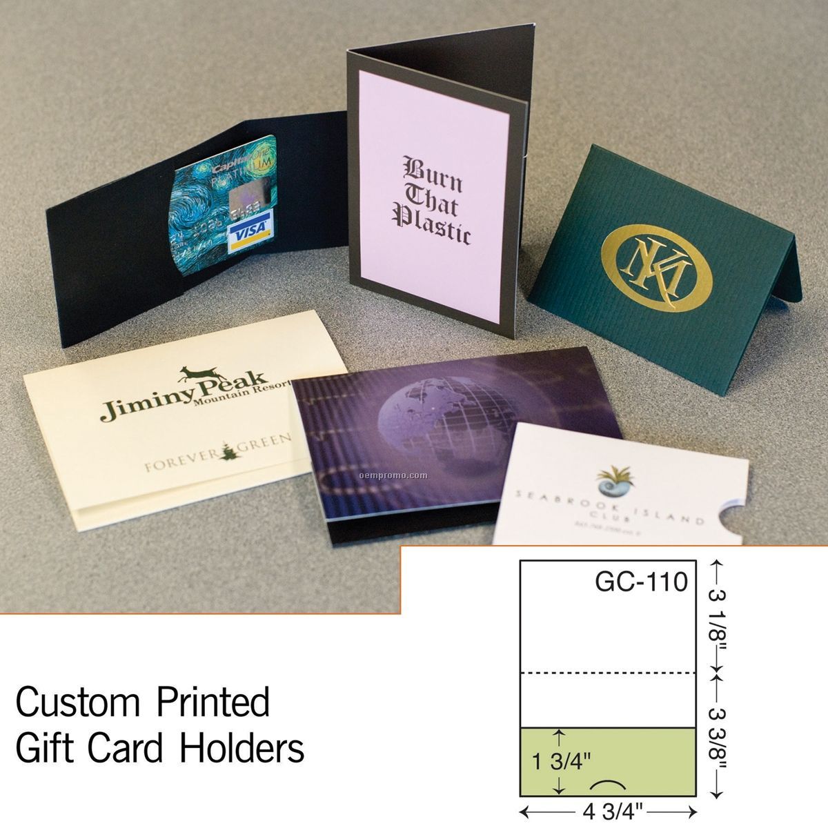 Card Holder With Fold-over Flap & 1 Pocket (1 Color/1 Side)