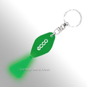 Eco Squeeze Flashlight Keychain - Green W/ Green LED