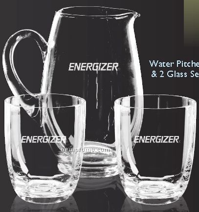 Water Pitcher And 2 Glass Set